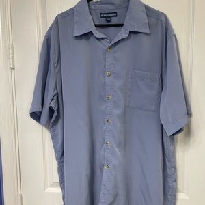 Mens West Marine light blue button down shirt. Size XXL
